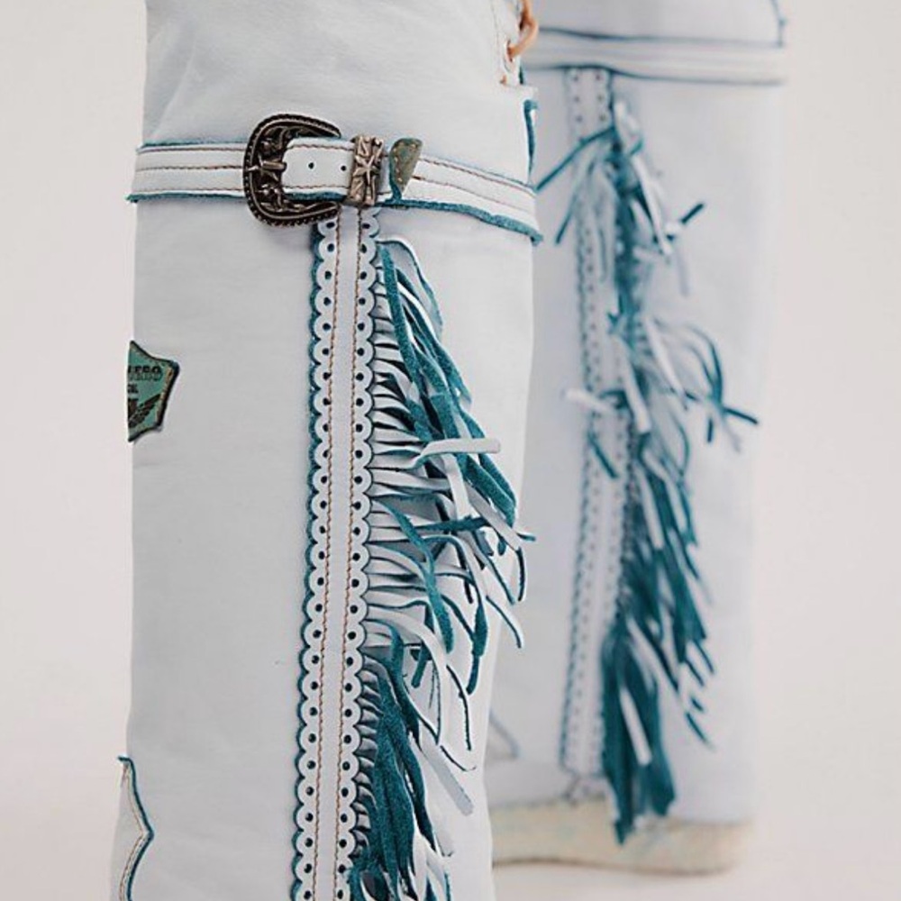 El Vaquero Drifter Tall Mocc Boots Size in blue sz 39 - Picture 2 of 7